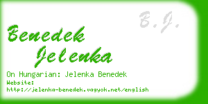 benedek jelenka business card